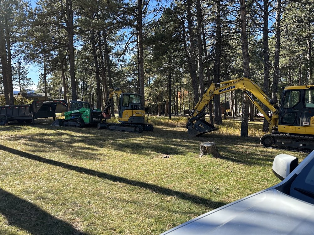 On Site Excavating equipment fleet staged in the Black Hills